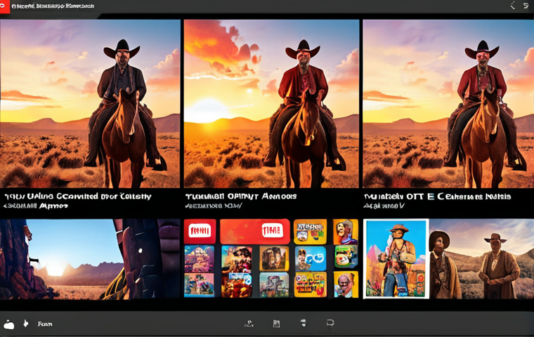**
"A vibrant, chaotic digital landscape representing OTT. Include icons of various apps (YouTube, independent channels), user-generated content snippets, and overlaid ads. The overall feel should be diverse, fragmented, and easily accessible via mobile phones and smart TVs. Emphasize the "Far West" aspect with a touch of Wild West visual elements (e.g., wanted posters with influencer faces, a dusty, pixelated sunset). Color palette: bright, saturated, slightly overwhelming."
**