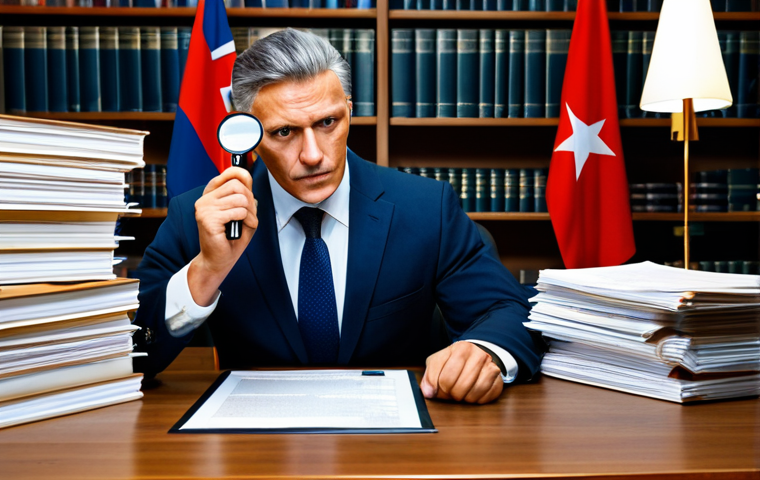 **
"A lawyer meticulously reviewing complex licensing agreements under a magnifying glass, surrounded by stacks of legal documents. In the background, flags representing various countries symbolize the global reach of content distribution. Professional attire, serious but focused expression. Safe for work, appropriate content, fully clothed, professional, accurate depiction of a modern legal office, perfect anatomy, correct proportions."
**
