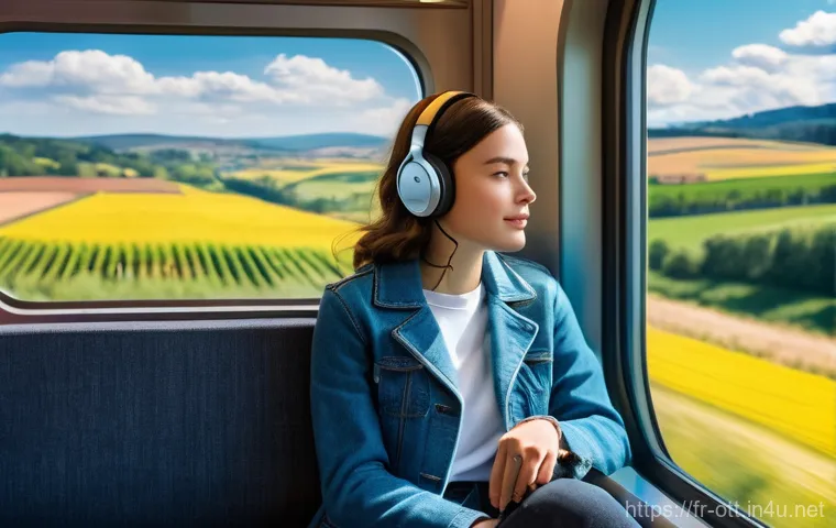 OTT와 5G 활용 - Image Prompt 1: Seamless Nomadic 4K Streaming on a French TGV**