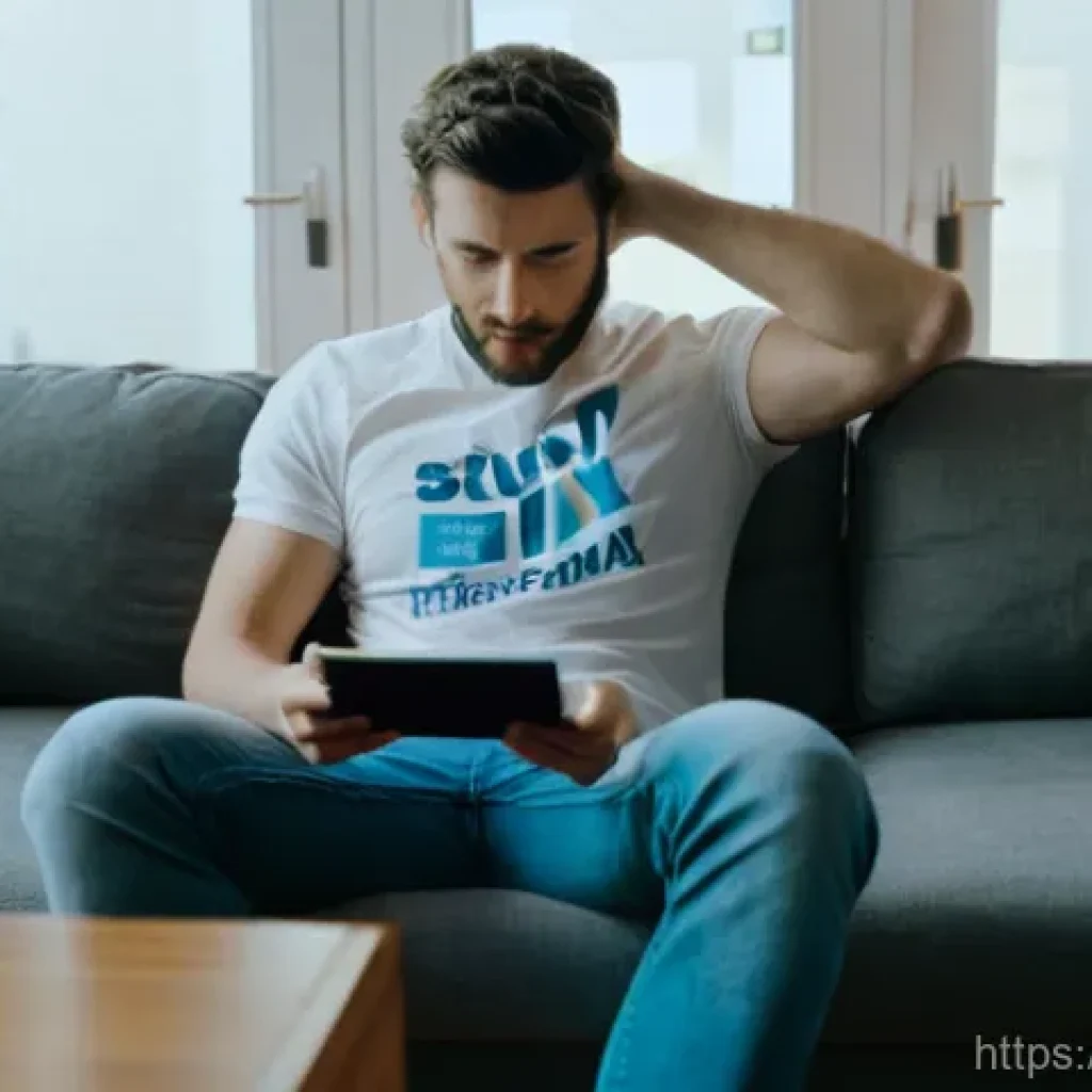 OTT의 한계점 - **Subscription Overload & Financial Strain:** A frustrated young adult (approximately 25-30 years ol...