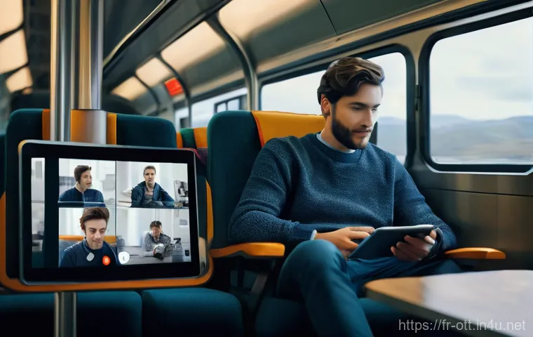 OTT와 소비자 행동 변화 - **Prompt 2: The Infinite Digital Content Library**
    A gender-neutral individual in their 30s stan...