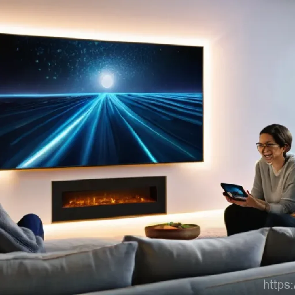 OTT와 데이터 분석 활용 사례 - **Prompt 1: The Personalized Viewing Experience**
    "A cozy, modern living room at dusk, bathed in...