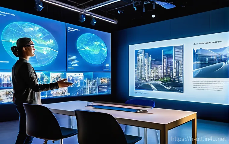 OTT와 데이터 분석 활용 사례 - **Prompt 2: The Intelligent Algorithm at Work**
    "An abstract, futuristic landscape made of inter...