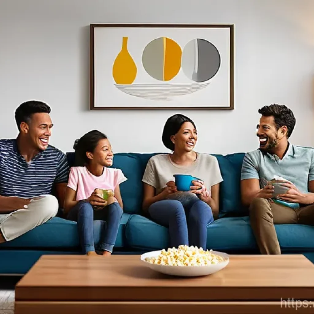 넷플릭스 가격 플랜 - **Prompt 1: Cozy Family Movie Night**
    "A diverse family of four, including two adults and two te...