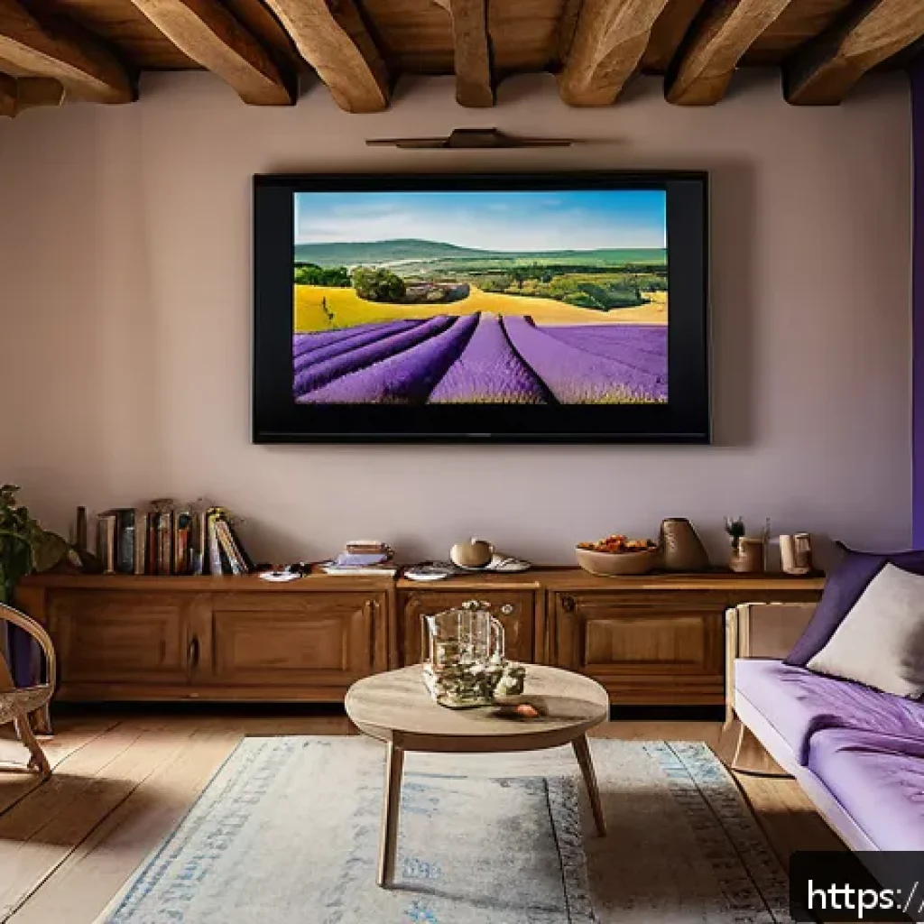 OTT 플랫폼 대체재 - A cozy French countryside living room scene showcasing a diverse group of content creators and viewe...